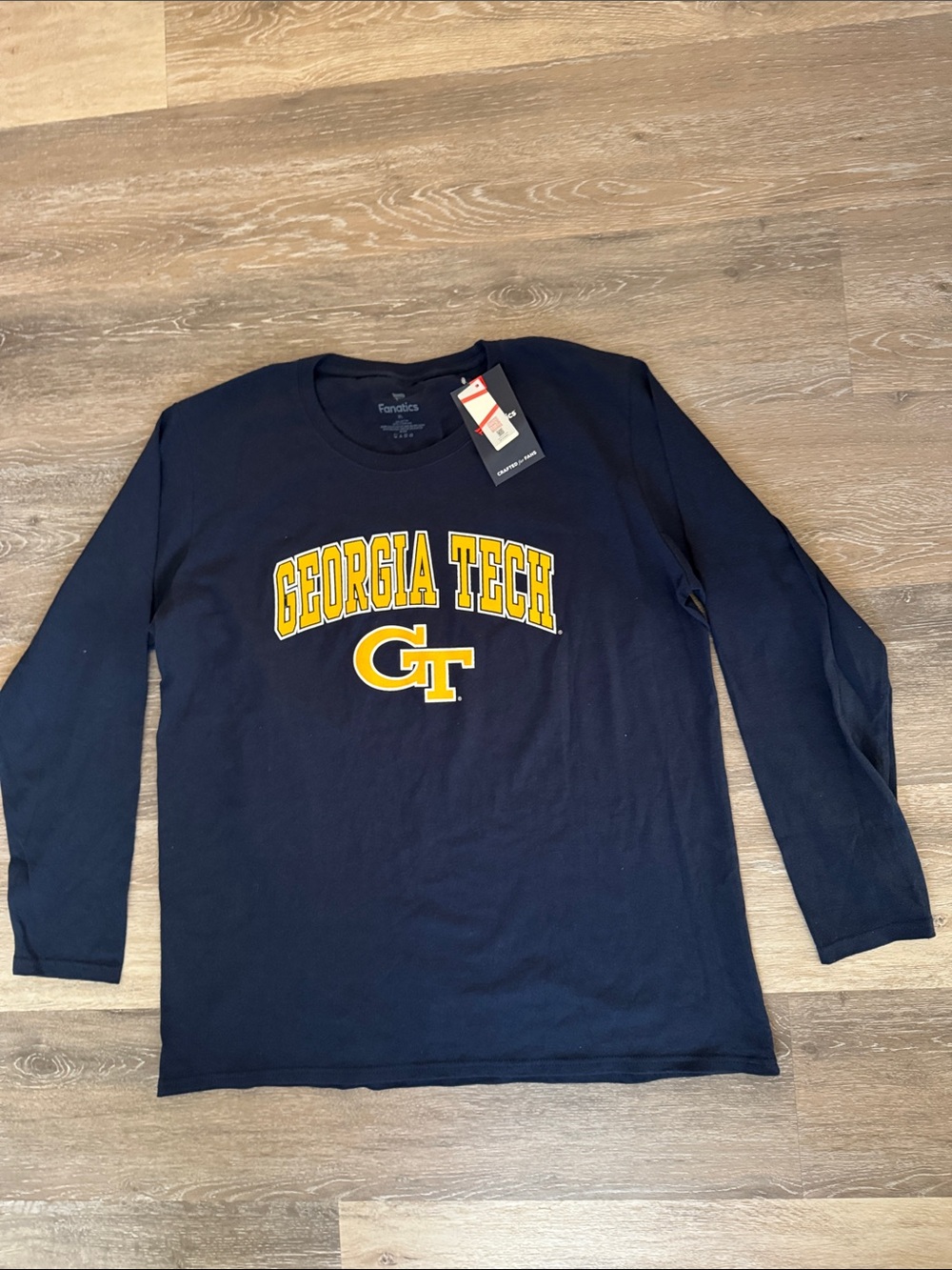 Fanatics Navy Long-Sleeve Georgia Tech Arch Logo Tee Size L